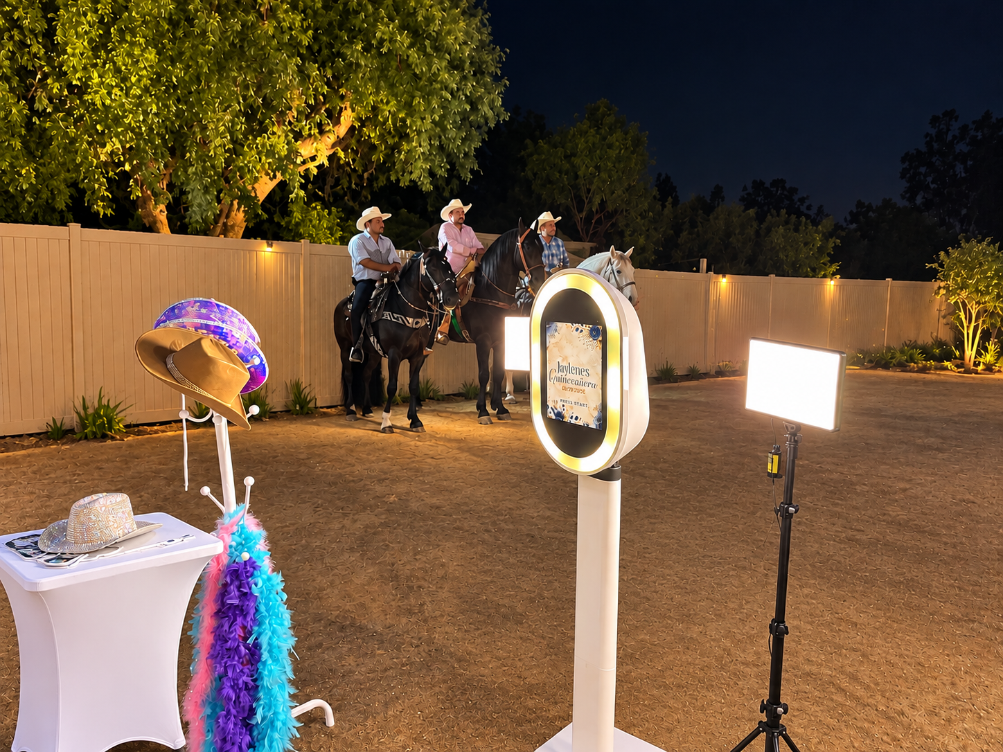 The Olive Booth Co. outdoor photo booth setup at a Rancho event