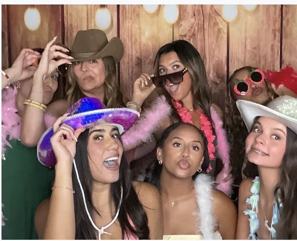 Guests having fun with props