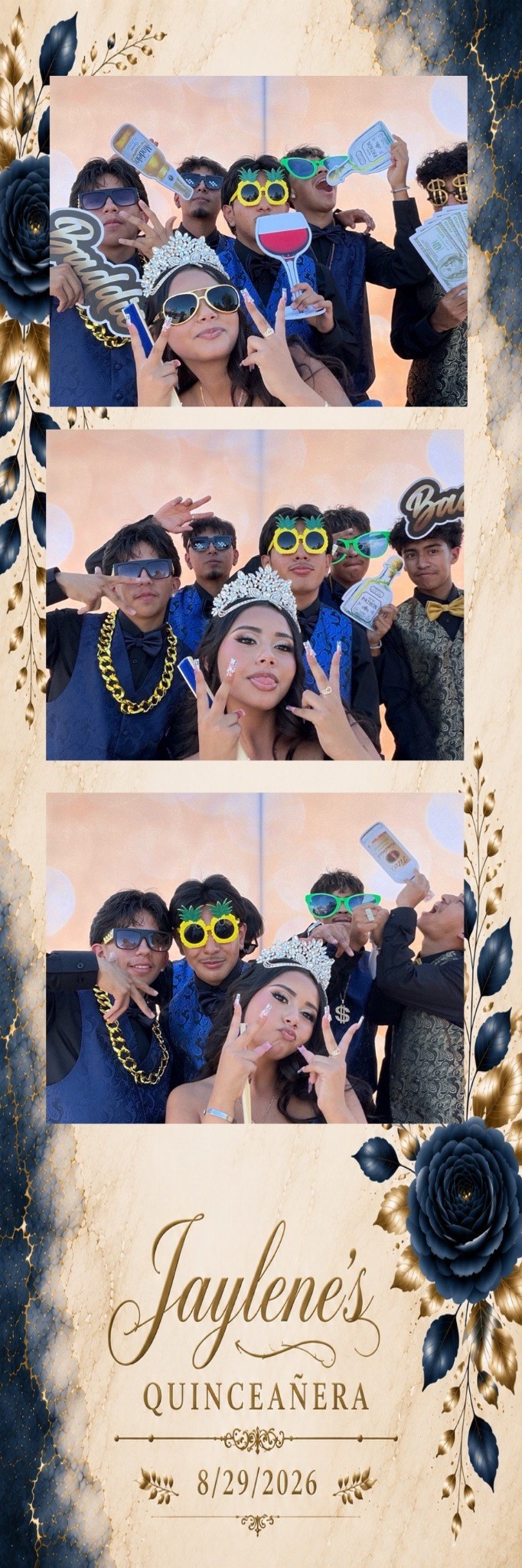 2×6 photo strip template example for Jaylene's Quinceañera